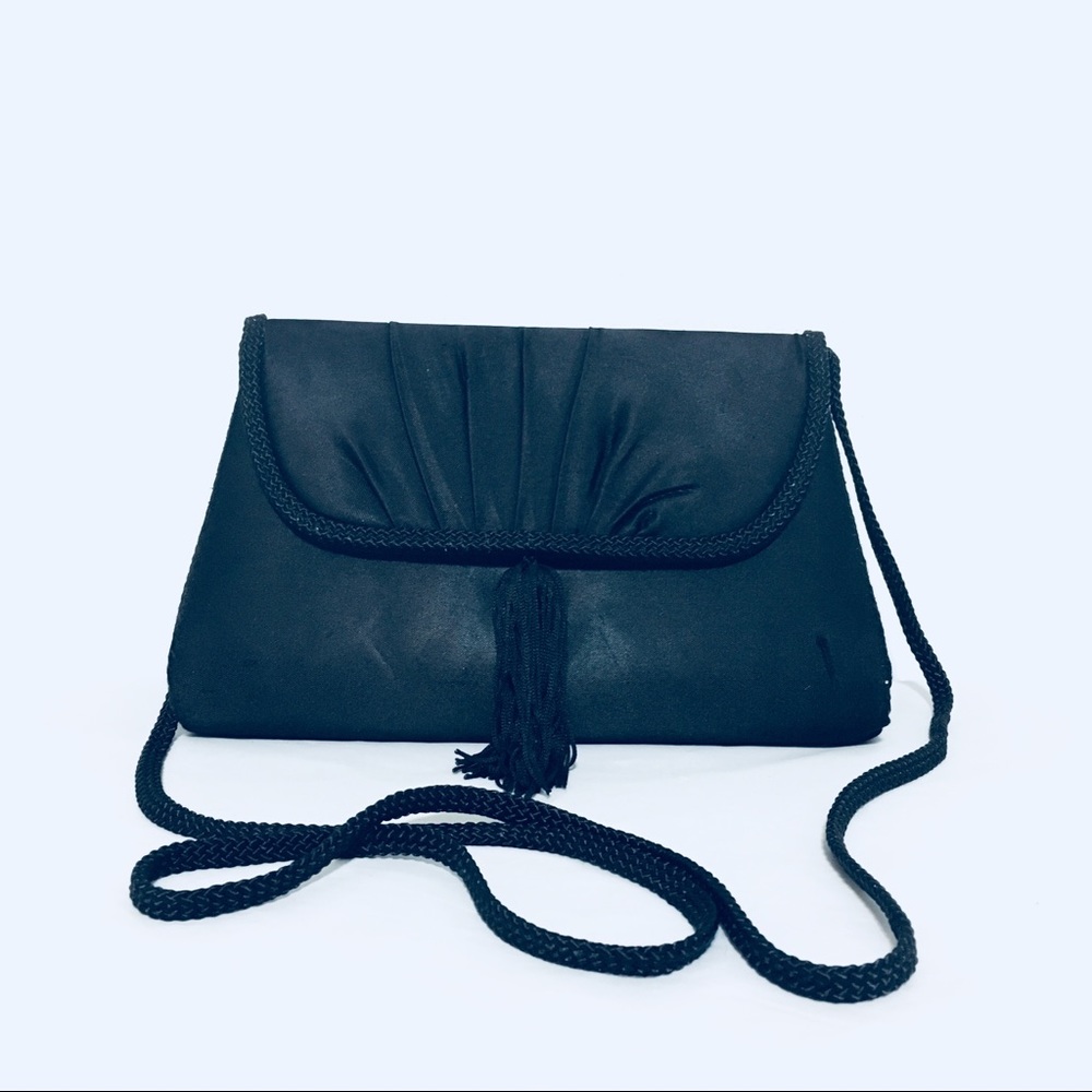 Vintage La Regale Satin Tassel Crossbody Clutch